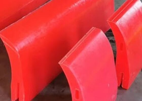 Polyurethane Conveyor Belt Scraper Red Blade Impact Resistant Mining Wear Part