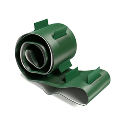 Groen profiel beklede PVC-transportband met buffer