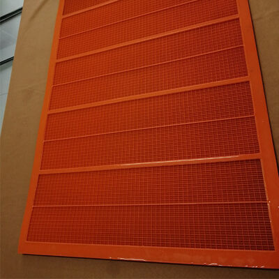 Oranje PU-schermpaneel 0,5 mm gaas 1040x700 mm voor nat zeven met hoge slijtvastheid