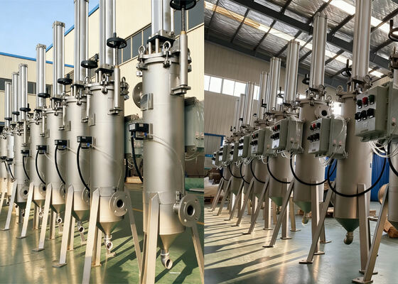 Pneumatisch schrapend automatisch zelfreinigend filterhuis