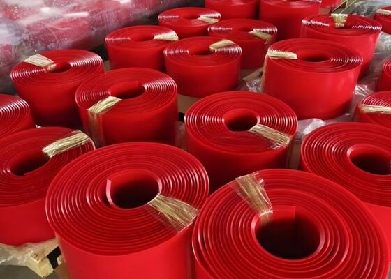 Polyurethane transportband rok rood kleur hoog elasticiteitsmijnband systeem
