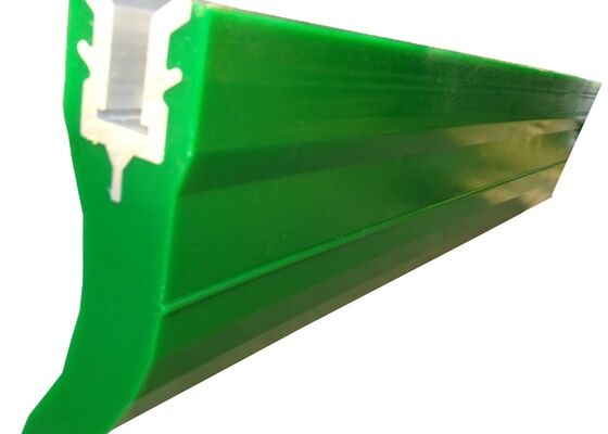 Polyurethaanconveyorband schraper hoge elasticiteit geel lemmet industrieel transporteur