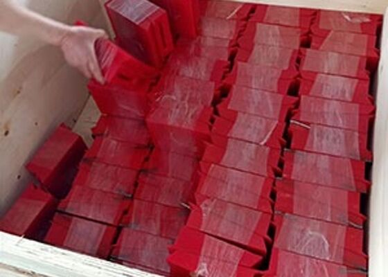 Polyurethane transportband schraper rood lemmet impactbestendige mijnbouw slijtageel