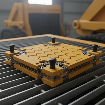 Modulair paneel van polyurethaan met hamer-in pin bevestigingsmiddelen en ingebed staal frame voor mijnbouwapparatuur dekken in 305x305mm modulair formaat