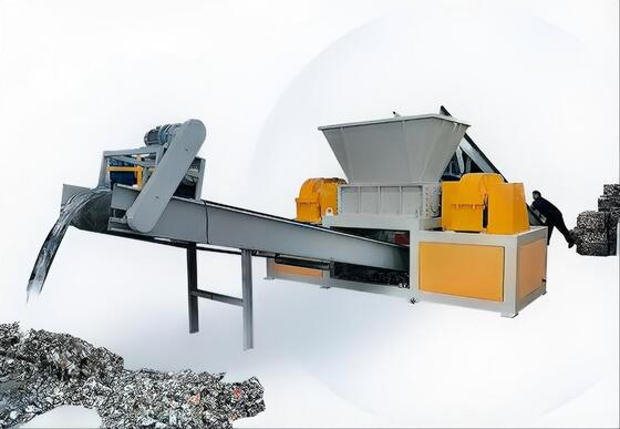 Heavy Duty Dual Shaft Shredder 600 mm Rotor voor houten pallets