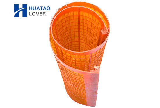 Orange High Frequency Polyurethane Screen Mesh met fijne opening voor lange levensduur in trillende schermen