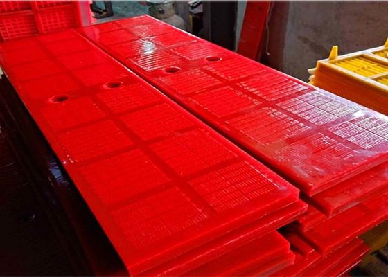 0.125mm diafragma Rood Polyurethane Ontwatering Screen Panel met Rose Nail Connection